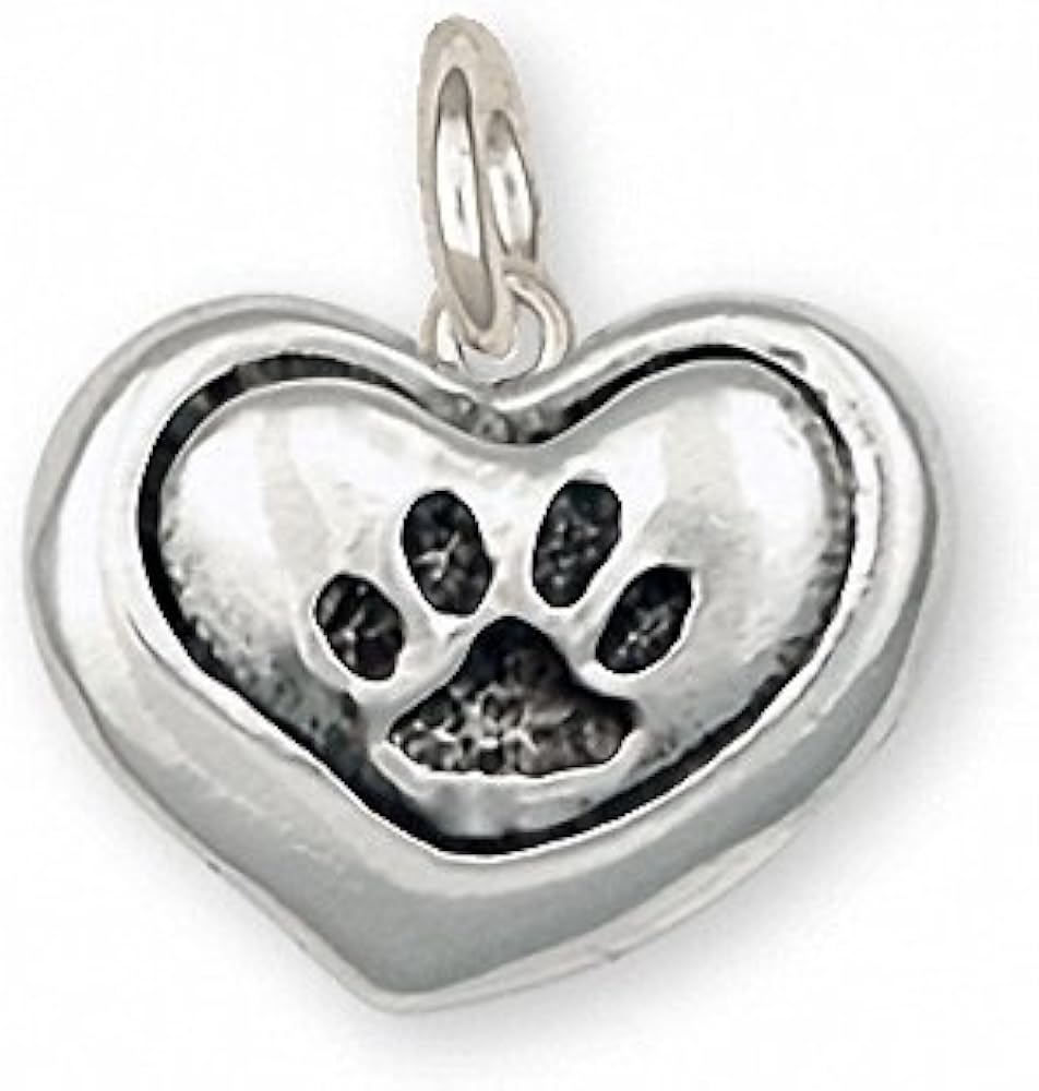 sterling silver dog paw charm