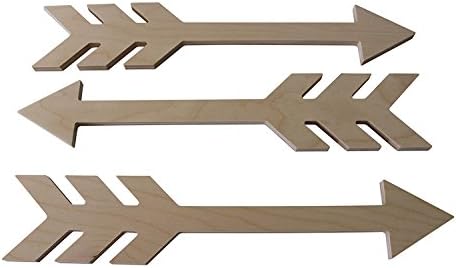 Unfinished Wooden Rustic Arrows Wall Decor