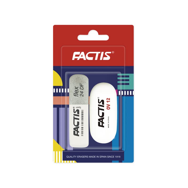 Blister 1 x OV12 Oval Rubber + 1 x 24DF FACTIS® Dual Purpose Rubber