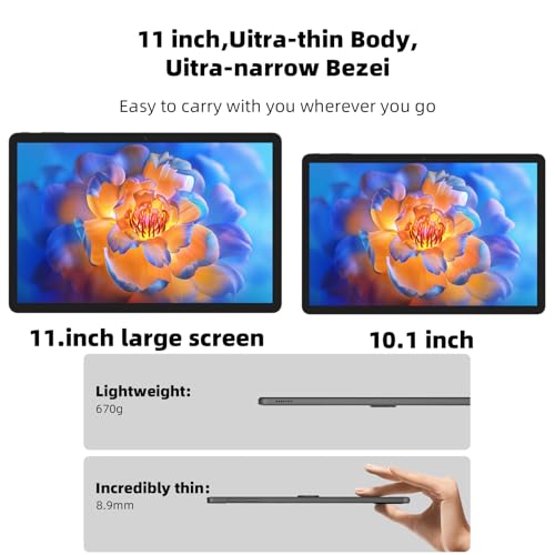 11 Inch Tablet Android 14 Tablets, 2024 New GMS Certified, Octa Core Tablet PC with Keyboard/Mouse/Case12GB RAM 128GB ROM 1TB Expand, 8000mAh, Fast Charging, 5GWiFi, BT5.0, FM, GPS (Black)