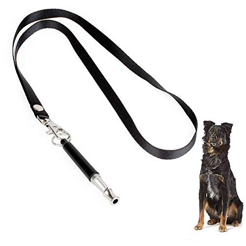 Crush evil Dog Whistle to Stop Barking - Barking Control Ultrasonic Patrol Sound Repellent Repeller - Adjustable Pitch in Black Color with FREE Premium Quality Lanyard Strap