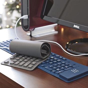 PBteen Charcoal + Navy Roll n' Go Keyboard