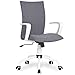 Amolife Home Office Desk Chair Computer Chair with Removable Arms and Wheels Mid Back Cloth Morden, Heather Grey
