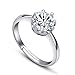H.Romo Women's 925 Sterling Silver Anniversary Wedding Band Engagement Ring 925 Sterling Silver Sets Adjustable