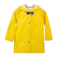 Xingsiyue Bowknot Kids Raincoat Hooded Rainwear Rainproof Poncho Yellow Rainsuit