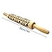 Wooden Christmas Rolling Pin, Engraved Carved Embossing Rolling Pin for Cookie Baking