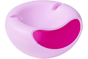 Nut Bowl with Cellphone Holder Slot,Wheat Straw Snack Serving Dish,Double Layer Container Household Plate Dish Organizer,for 