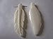 Sabtach 2 Carved Bone Feathers 2 3/4 Pendants Charms Beads Carved Buffalo Bone Jewelry Craft Making