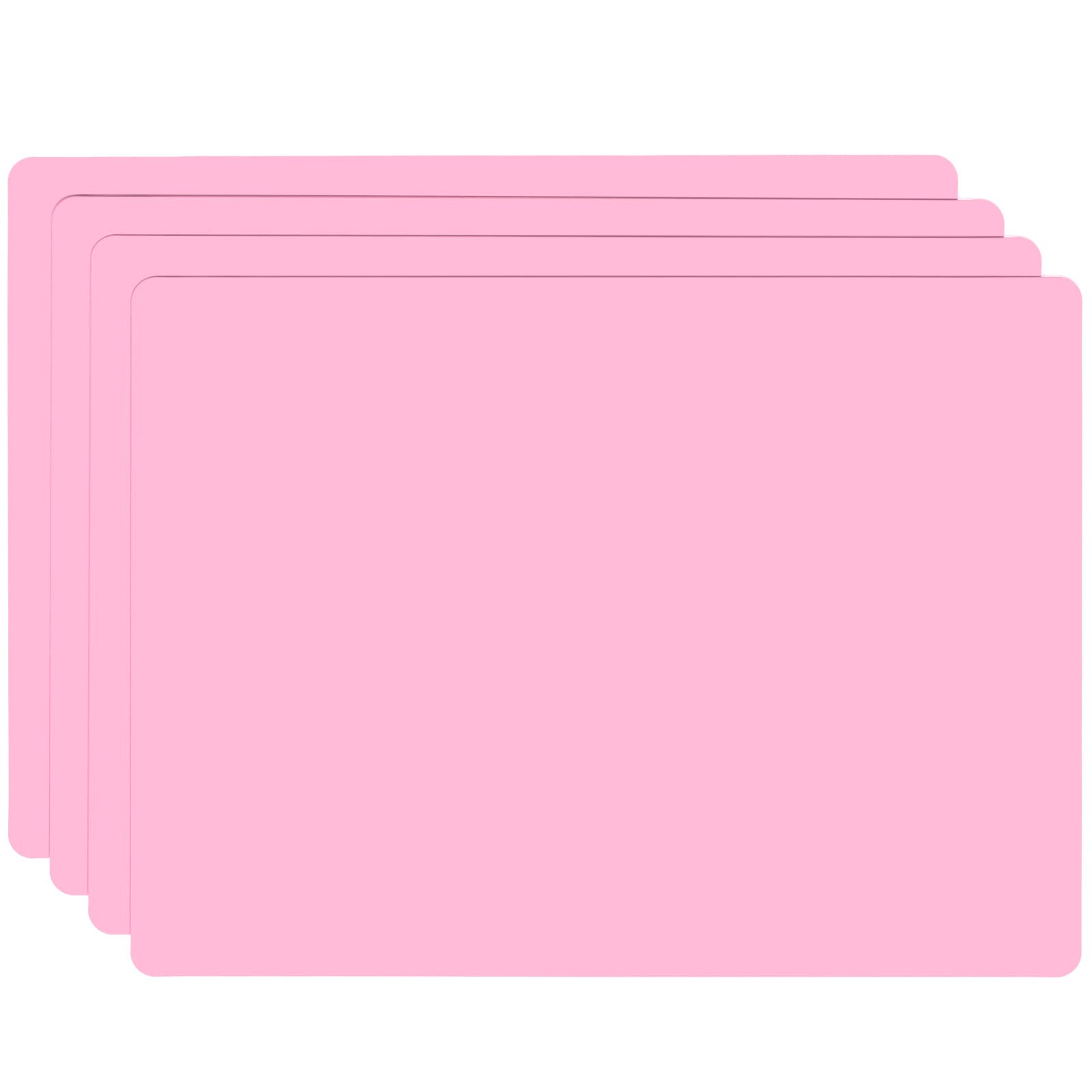 Silicone Placemats for Kids,4pcs Table Mat,Non Slip, Heat Resistant,Dishwasher Safe,40 x 30 cm,Rose — image 1