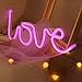 Battife Love Neon Signs, Wall Night Lamp with USB or Battery Operated, Love Shaped LED Light for Bedroom, Home Party Decorations