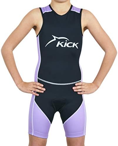 Dolphin Kick Kids/Junior Essential Tri Suit BZ, Quick Drying Soft Fabric, High Visibility Reflective Logo