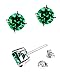 .925 Sterling Silver 6mm Green Round Shape Cubic Zirconia Stud Earrings
