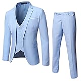 WULFUL Men’s Suit Slim Fit One Button 3-Piece
