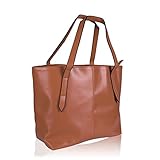 HDE Women's Leather Shoulder Bag Tote Handbag Carryall Purse