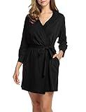 Hotouch Women Kimono Robes Cotton Lightweight Robe Short Knit Bathrobe Soft Sleepwear Ladies Loungewear S-XXL