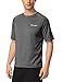BALEAF Men's Rash Guard Short Sleeve Solid Swim Shirt Sun Protection Quick-Dry Compression Shirt Rashguard UPF 50+ Dark Grey L