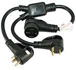 Conntek RV 50-Amp Power Optimizer (2) RV 30-Amp Plug to 50-Amp 125/250-Volt 14-50R Female Connector