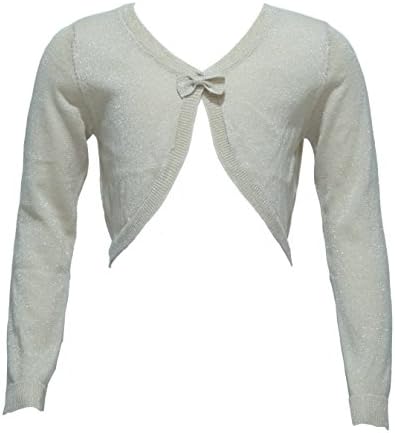 Ms Purple Girls' Cropped Bow Cardigan Large Gold