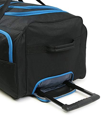 Fila 7-Pocket Large Rolling Duffel Bag, Black/Blue, One Size 7 Fila 7-Pocket Large Rolling Duffel Bag, Black/Blue, One Size