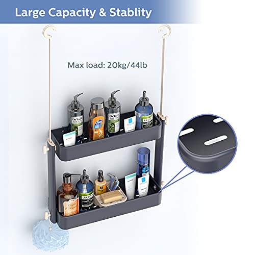 ADOVEL Shower Caddy Hanging, 2 in 1 Shower Head Caddy Organizer