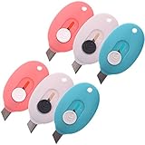 Cosmos ® Pack of 6 Mini Retractable Utility Knife Box Cutter Letter Opener, Random Color