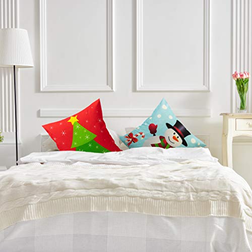 Funnlot Cute Christmas Pillow Covers 18x18 Set of 4 Christmas Pillow