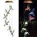LED Solar Hummingbird Wind Chimes Outdoor - Waterproof Mobile Changing Light Color Wind Chime, Six Hummingbirds LED Wind Chimes for Home, Xmas Mom Gifts, Party, Festival Decor, Night Garden Decoration