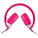 Folding Stereo Wired Headphones for Kids,Girls Headphones,Boys Headphone,in-line Microphone Remote Control Adjustable Over Ear Headphone Kids Headsets with Soft Earpads for Cellphones (Pink)