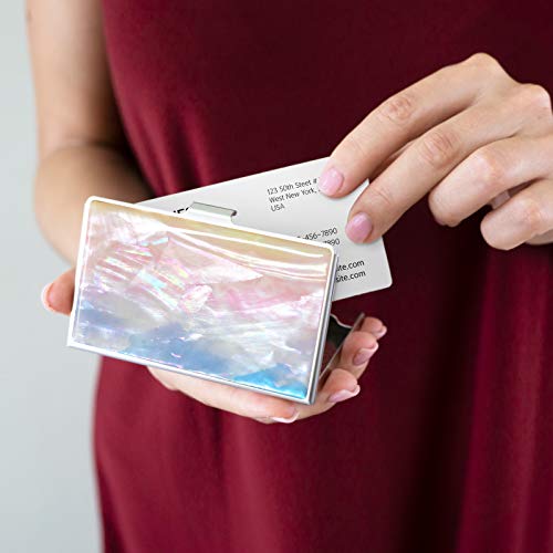 Business-Card-Holder-Id-Case-Mini-Wallet-Mother-of-Pearl-Cloud-Blue-Pink-Yellow