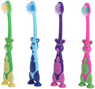 BKID 2PCs Baby Toothbrush Soft-Bristled Teething Toothbrush Teeth Training Toothbrush Dental Care for Baby 12 Months and Older