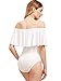 Verdusa Women's Off The Shoulder Short Sleeve Ruffle Bodysuit White L