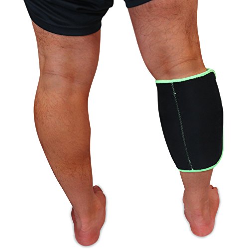 Inerzen Shin and Calf Support Hot and Cold Gel Therapy Wrap - Includes Hot or Cold Gel Pack for Pain Relief - Microwavable, Freezable, Reusable (One Size Fits All)