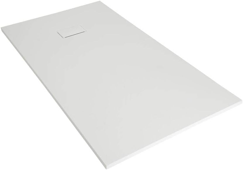 1100 X 700 Shower Tray Milano Rasa – White Low Profile Rectangular Textured Slate Effect