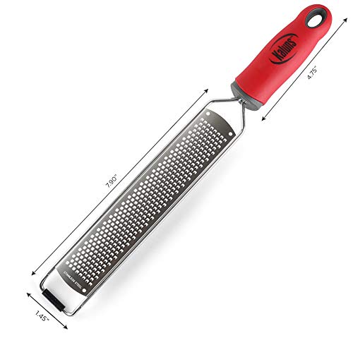 Zester & Cheese Grater - Lemon Zester - Parmesan Cheese, Citrus Fruits, Lemon&Lime, Cinnamon, Nutmeg, Ginger, Garlic, Coconut, Chocolate, Vegetables - Razor Sharp Stainless Steel Blade, Rust Free - Thumbnail 6