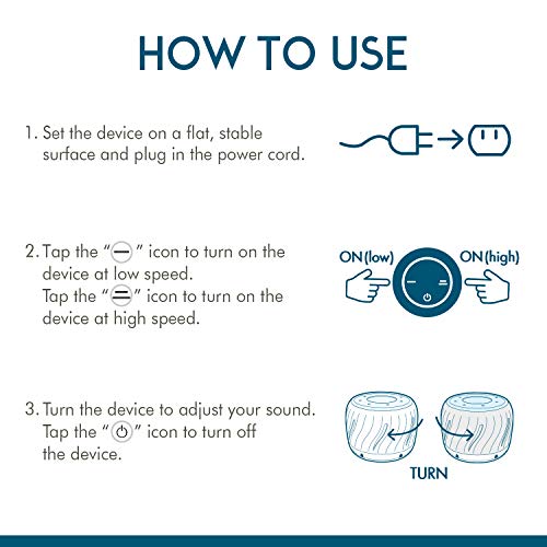 AccuMed Classic White Noise Machine, High Fidelity Sound Conditioner Machine, Variable Volume Adjust, Adjustable LED Lighting, High and Low Settings for Sleeping, Privacy, Relaxation (AC-WN106) White