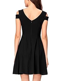 Insnova Vestido de fiesta de hombros descubiertos, vestido skater, corte en A, para cóctel