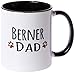 3dRose Berner Dad-Bernese Mountain Dog-Brown Muddy paw Prints Mug, 11 oz, Black