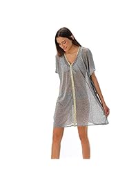 XIZEFS traje de baño para dama, con cuello en V, holgado, de manga corta, para la playa