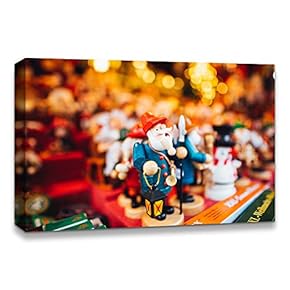 Canvas Wall Art Christmas Santa Claus Decor Painting Artwork for Home Prints Framed - 12x18 inches