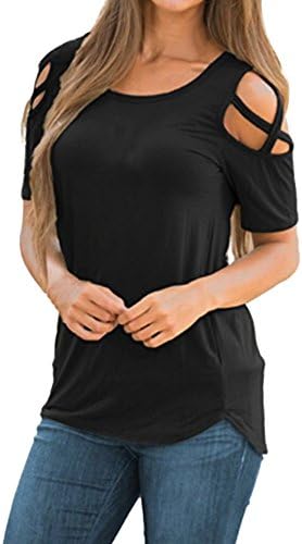 Corriee Blouse for Women Summer Stylish Off The Shoulder Solid Color Short Sleeve T-Shirt Tunic Tops Plus Size