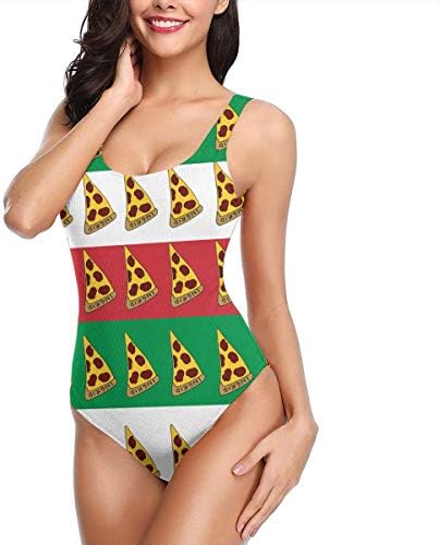 Vintage Italian Flag Pizza Women's One Piece Swimsuits for Women Athletic Swimwear Bathing Suits