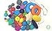 Blue Rabbit Co Silicone Beads Bulk, 50 Pieces Bead/Jewelry Kit for Keychain Making, Necklace, Bracelet (50PC, Round & Non-Round)