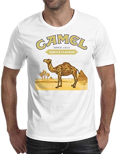HOIDIA Men's Camel-Logo- Short Sleeved Cotton T-Shirts