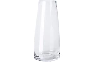 Aoderun Glass Vase for Flowers Modern Vases Home Decor Unique Flower Vase for Bouquet 8.7" Centerpiece Vase Decor Room,Bedroom,Living Room,Library,Office,Table,Entryway,Modern Farmhouse(Clear)