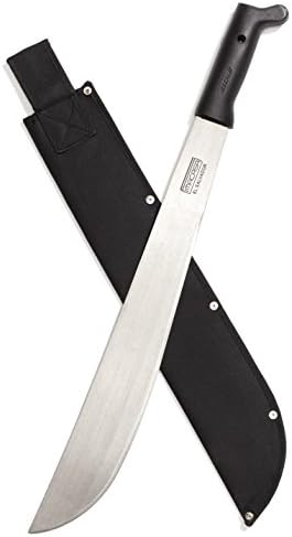 IMACASA 12" Machete, Black Poly Handle, Canvas Sheath Included, Full Tang - Optimal Balance and Force, 1075 High Carbon Steel Blade, Ergonomic Handle