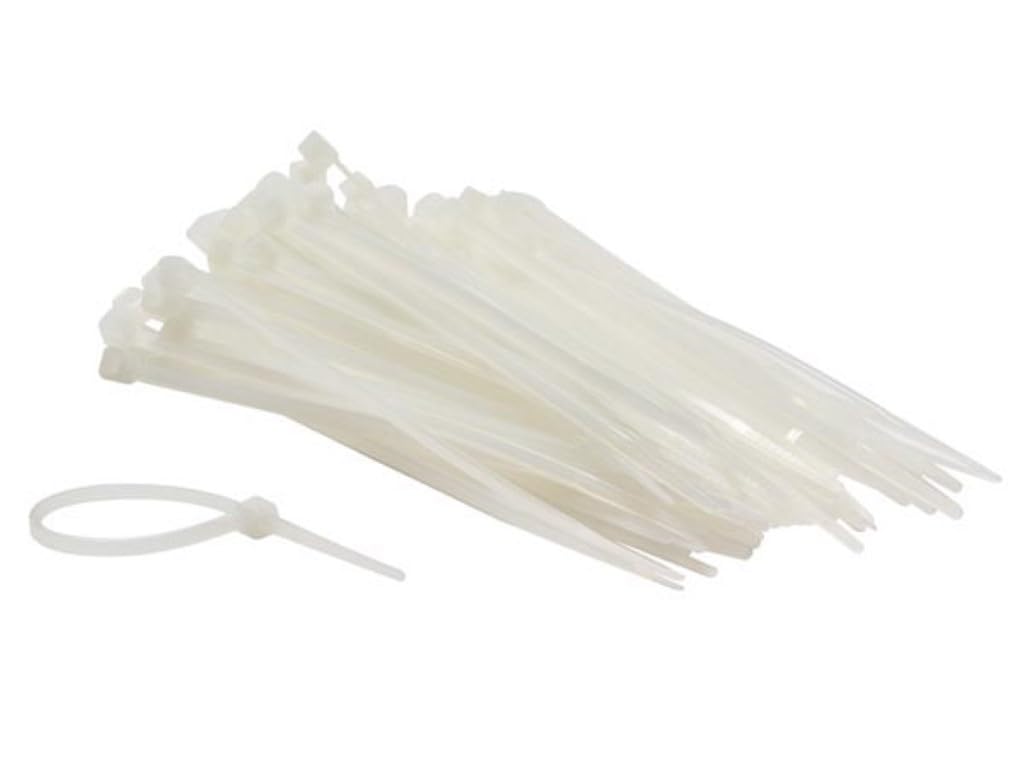 Perel ECTW100 2.5 m Nylon Cable Tie Set - White
