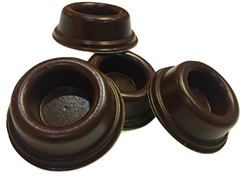 Rubber Door Stopper Bumpers (Pack of 4) Brown - Made in USA - Self-Adhesive Wall Protectors. Prevent Damage to Walls from Door Knobs Handles, Guard and Shield