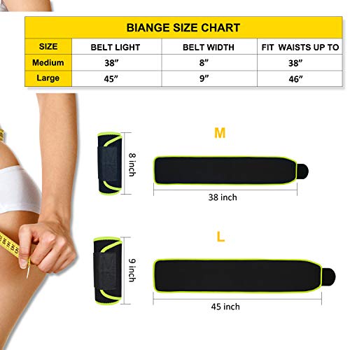 Biange Waist Trimmer for Women & Men Sweat Waist Trainer Slimming Belt, Stomach Wraps for Weight Loss, Neoprene Ab Belt Low Back and Lumbar Support - Thumbnail 2