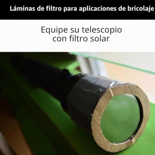 Filtro Solar para Telescópio, Binóculos e Câmara | Foil solar DIY para Eclipse, Spotting e Fotografia de Sol | OD 5.6 | ISO 12312-2 Testado | 150 x 150 mm
