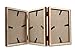 Golden State Art, Wood Table Top Folding Vertical Photo Frame for Triple 5x7 Pictures with Real Glass, Coffee Walnut